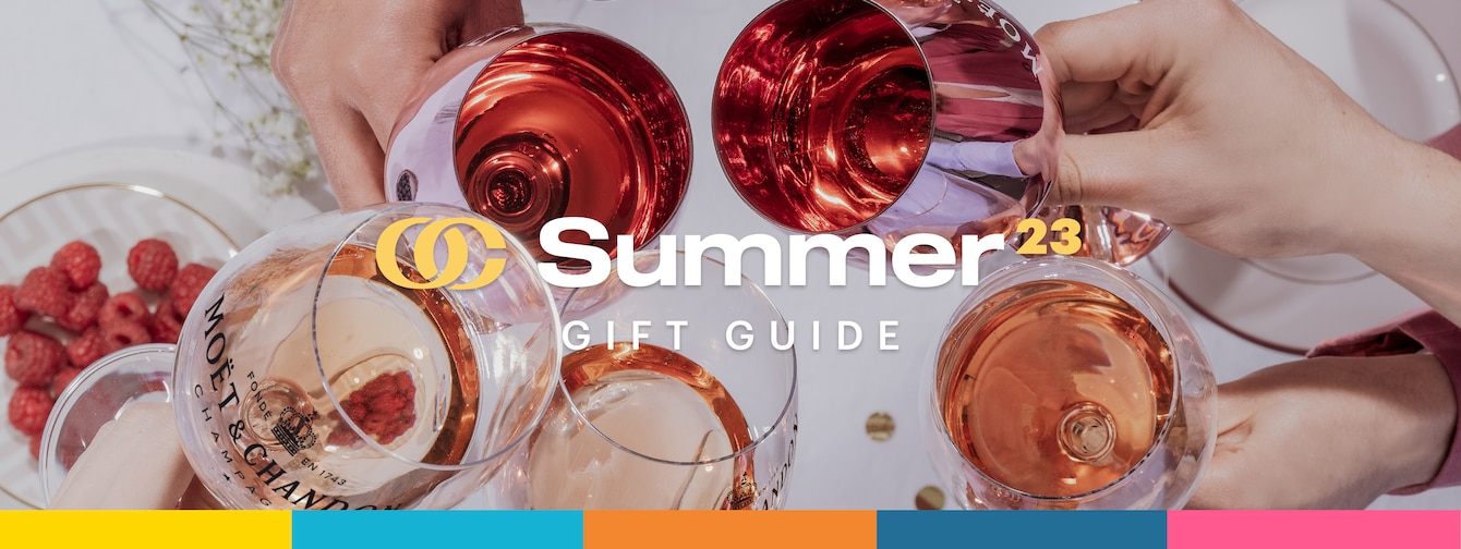 Summer gift guide with champagne